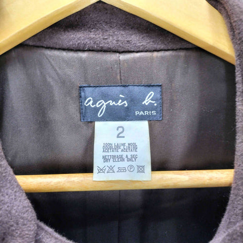 アニエスベー agnes b. PARIS LAINE WOOL 羊毛 チンスト ダブルブレスト ウール ロング コート レディース 2