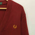 フレッドペリー FRED PERRY 90S 英国製 月桂冠 刺繍 胡桃ボタン アクリル ニット カーディガン メンズ import:M