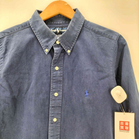 ラルフローレン RALPH LAUREN 90S BLAKE ブレイク ボニー刺繍 コットン オックスフォード L/S ボタンダウン シャツ ビックサイズ メンズ import:XL