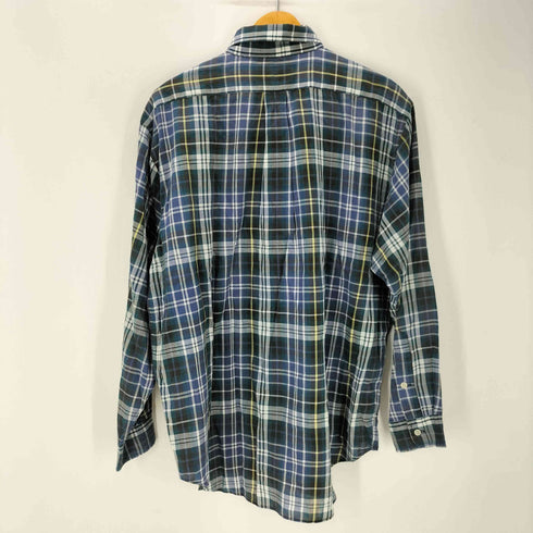 ラルフローレン RALPH LAUREN 90S BLAKE ブレイク ボニー刺繍 インド綿 コットン マドラスチェック フランネル L/S ボタンダウン シャツ ビックサイズ メンズ import:M