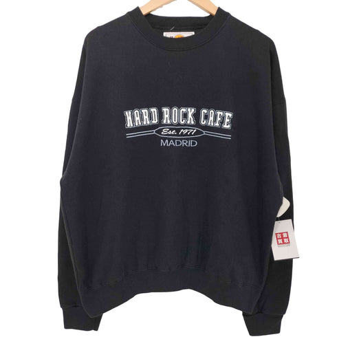 ハードロックカフェ Hard Rock Cafe MADRID ロゴ刺繍 クルーネックスウェット メンズ