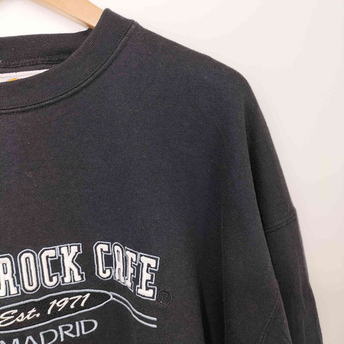 ハードロックカフェ Hard Rock Cafe MADRID ロゴ刺繍 クルーネックスウェット メンズ