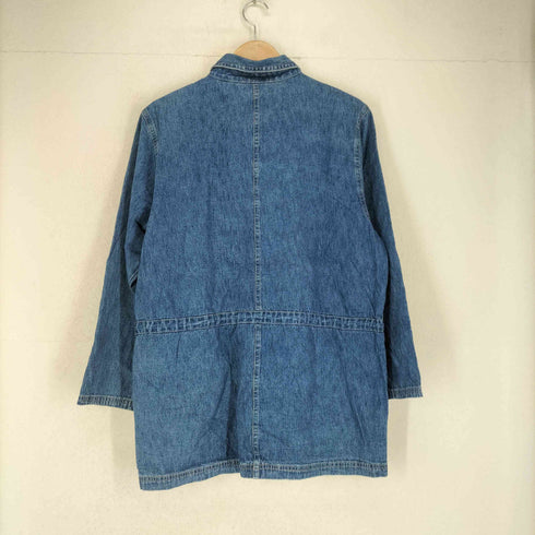 デニムアンドコー Denim&Co エポレット付ドローストリングデニムジャケット レディース M