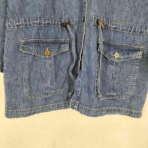 デニムアンドコー Denim&Co エポレット付ドローストリングデニムジャケット レディース M