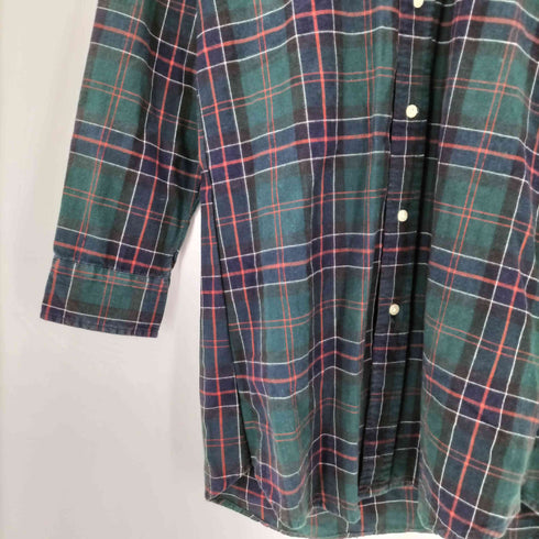 ラルフローレン RALPH LAUREN 90S BLAKE ブレイク ボニー刺繍 コットン タータンチェック L/S ボタンダウン シャツ ビックサイズ メンズ import:M