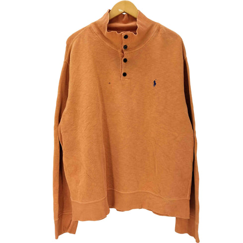 ポロバイラルフローレン Polo by RALPH LAUREN 90S ポニー刺繍 ハーフボタン ハイネック スウェット トレーナー ビックサイズ メンズ XXL