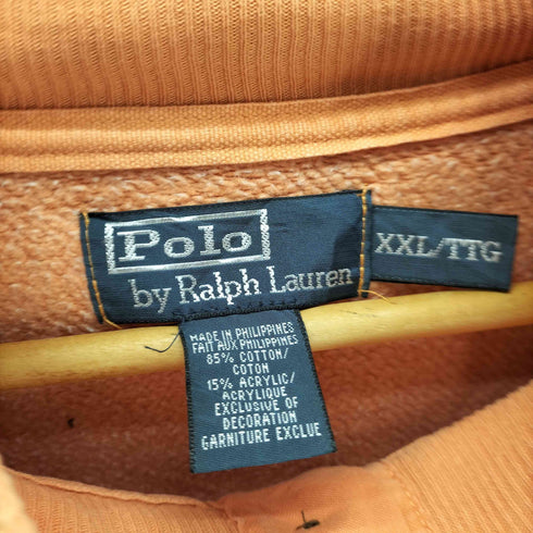 ポロバイラルフローレン Polo by RALPH LAUREN 90S ポニー刺繍 ハーフボタン ハイネック スウェット トレーナー ビックサイズ メンズ XXL