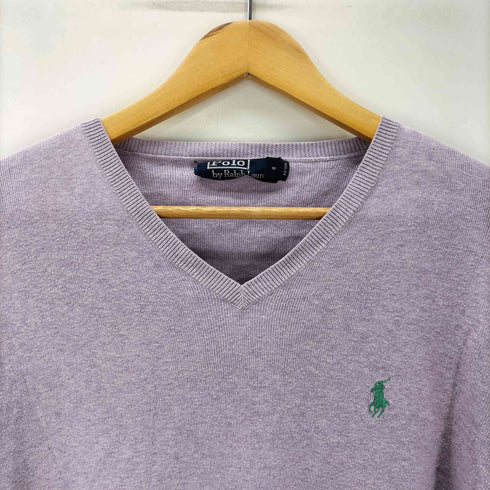 ポロバイラルフローレン Polo by RALPH LAUREN 90S ポニー刺繍 Pima Cotton ピマコットン Vネック ニット セーター メンズ import:L