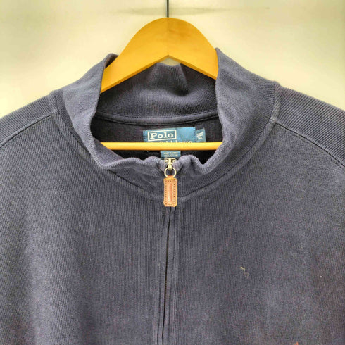 ポロバイラルフローレン Polo by RALPH LAUREN 90S ポニー刺繍 リブ編み ハーフジップ コットン ニット セーター ビックサイズ メンズ 3XL