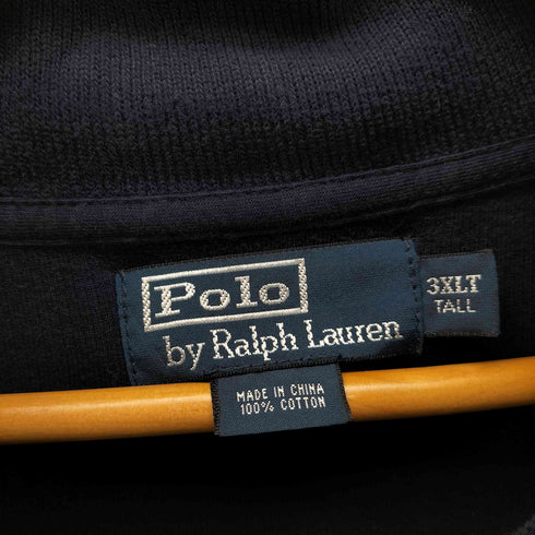 ポロバイラルフローレン Polo by RALPH LAUREN 90S ポニー刺繍 リブ編み ハーフジップ コットン ニット セーター ビックサイズ メンズ 3XL