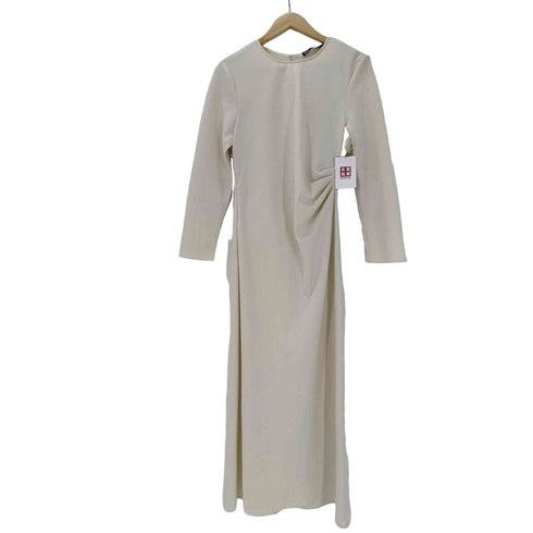 ザラ ZARA Crepe side ruched midi dress クレープ サイド ラッシュ ミディ ドレス ワンピース レディース import:S