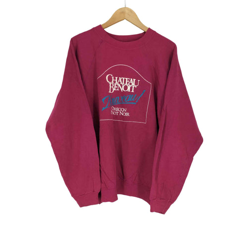 ヘインズ Hanes 80-90s USA製 フロントプリントラグランスリーブスウェット メンズ XL