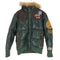 JERONIMO 1829 インディアン レザー リアルファー フェザー ダウン ジャケット Y2K メンズ import:L