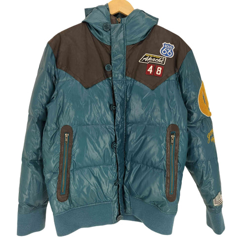 JERONIMO 1829 インディアン レザーワッペン フェザー ダウンジャケット Y2K メンズ import:L