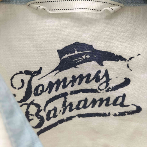 トミーバハマ Tommy Bahama リーフ 総柄 ライン L/S リネン シャツ メンズ import:M