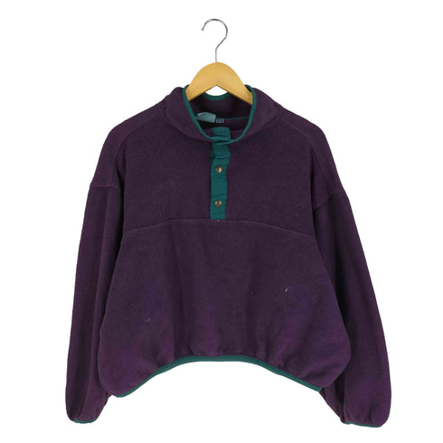 ウールリッチ WOOLRICH 80S USA製 スナップT クロップドフリースプルオーバー レディース import:L