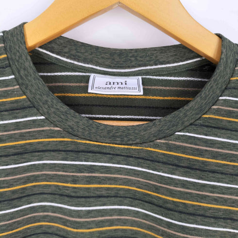 アミアレクサンドルマテュッシ AMI ALEXANDRE MATTIUSSI マルチボーダー クルーネックカットソー メンズ import:L