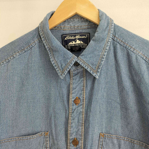エディーバウアー Eddie Bauer ピンストライプ L/S ワークシャツ メンズ import:XL