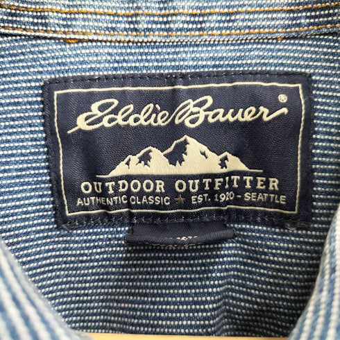 エディーバウアー Eddie Bauer ピンストライプ L/S ワークシャツ メンズ import:XL