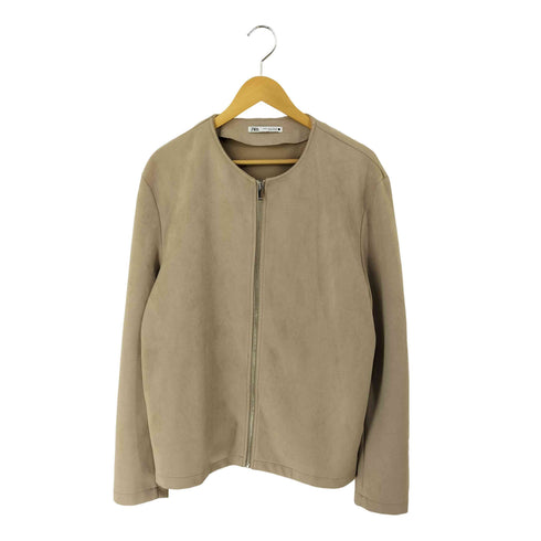 ザラ ZARA ノーカラー フェイクスウェード ジャケット メンズ import:XL