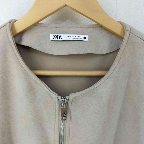 ザラ ZARA ノーカラー フェイクスウェード ジャケット メンズ import:XL