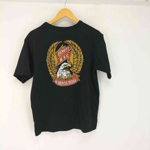 ショット Schott EAGLE AND RIBBON EMB 刺繍Tシャツ メンズ import:M