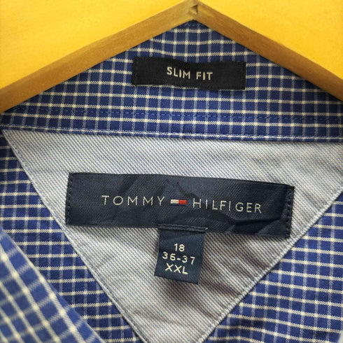 トミーヒルフィガー TOMMY HILFIGER SLIM FIT ギンガムチェック L/S ボタンダウン シャツ ビックサイズ メンズ XXL