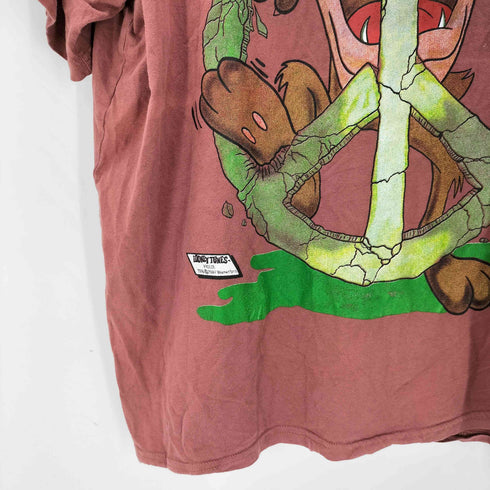 00S アニメ キャラクター ピースマーク プリント S/S Tシャツ メンズ
