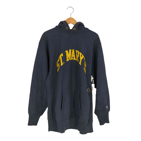 チャンピオン Champion 90S USA製 ST. MARYS REVERSEWEAVE アーチラバープリント プルオーバーパーカー メンズ import:XXL