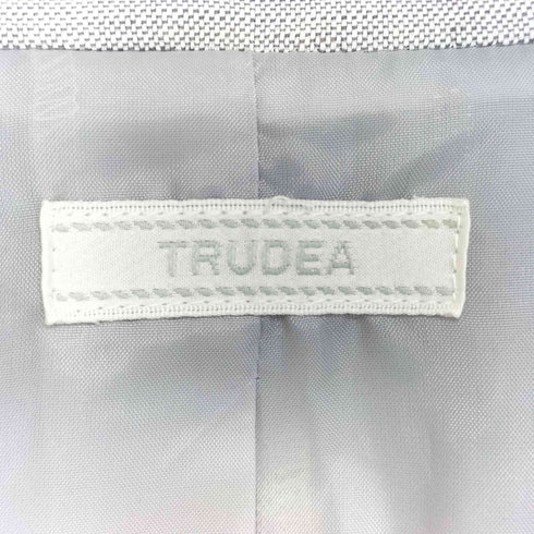 TRUDEA リネン混 ノーカラージャケット パンツ スーツセットアップ レディース 7