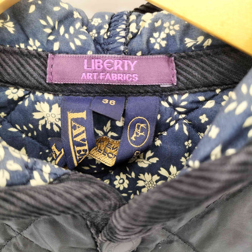 ラベンハム LAVENHAM イングランド製 LIBERT Y ART FABRICS 裏地フラワー キルティング フーデッドジャケット レディース 38