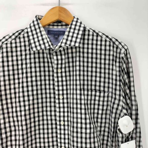 トミーヒルフィガー TOMMY HILFIGER SLIM FIT ギンガムチェック L/S ワイドカラー シャツ ビックサイズ メンズ 34-35