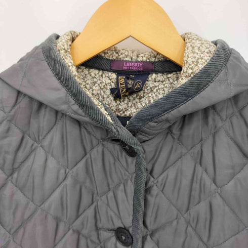 ラベンハム LAVENHAM イングランド製 LIBERT Y ART FABRICS 裏地フラワー キルティング フーデッドコート レディース 38