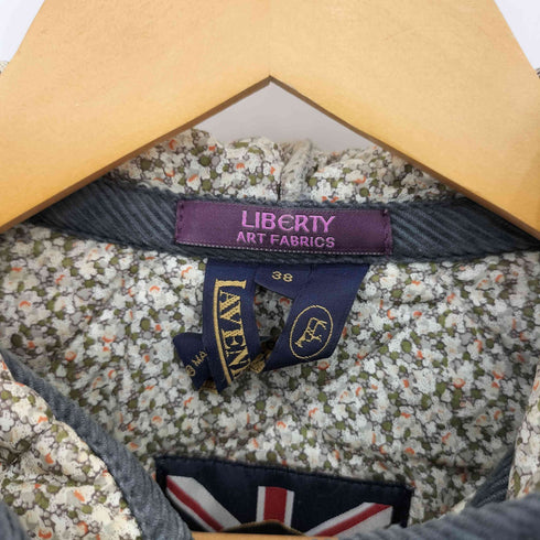 ラベンハム LAVENHAM イングランド製 LIBERT Y ART FABRICS 裏地フラワー キルティング フーデッドコート レディース 38