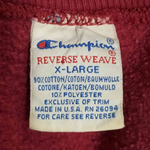 チャンピオン Champion 90S USA製 刺繍タグ REVERSEWEAVE 目あり クルーネックスウェット メンズ import:XL