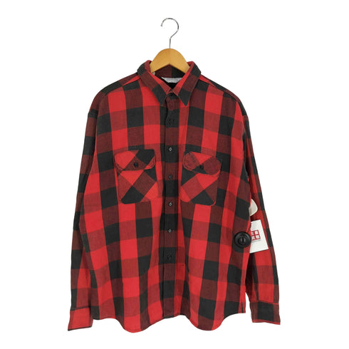 ファイブブラザー FIVE BROTHER 70S~80S USA製 ブロックチェック ヘビーネルシャツ メンズ import:XL