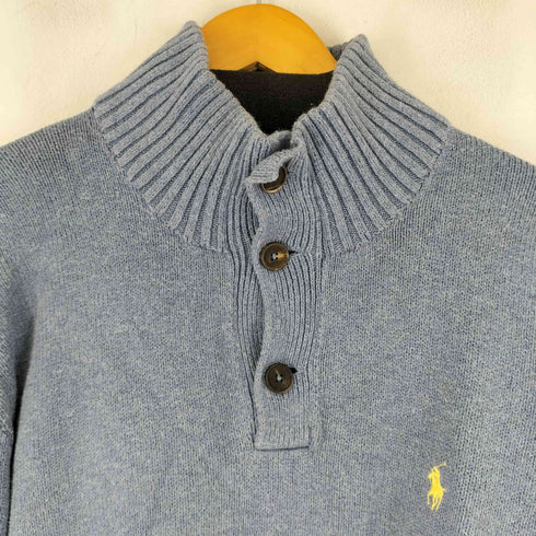 ポロバイラルフローレン Polo by RALPH LAUREN 90S スモールポニー刺繍 ヘンリーネック コットンニット メンズ JPN:L