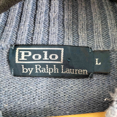 ポロバイラルフローレン Polo by RALPH LAUREN 90S スモールポニー刺繍 ヘンリーネック コットンニット メンズ JPN:L