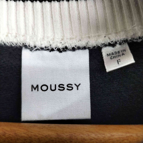 マウジー moussy ロゴ刺繍 クロップド スウェット レディース FREE