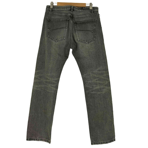 バレンシアガ BALENCIAGA 22SS UNISEX ブラック テーパードデニムパンツ メンズ 30