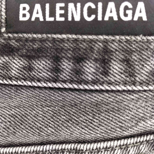バレンシアガ BALENCIAGA 22SS UNISEX ブラック テーパードデニムパンツ メンズ 30