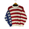 80S Signature WEATERS LTD. USA製 国旗柄 クルーネックニット メンズ S