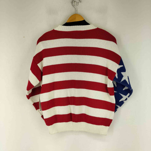 80S Signature WEATERS LTD. USA製 国旗柄 クルーネックニット メンズ S