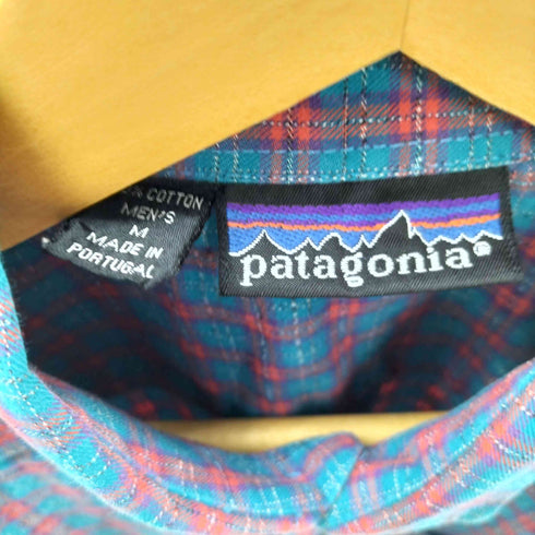 パタゴニア patagonia 90-00S ポルトガル製 タータンチェック L/S フランネル シャツ メンズ import:M