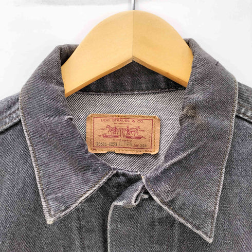 リーバイス Levis 80S USA製 70506 ボタン裏 777 刻印 先染め ブラック トラッカー デニム ジャケット メンズ 38R