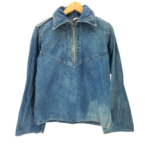 70-80S 42 TALONジップ ステッチ デザイン ハーフジップ デニム プルオーバー メンズ