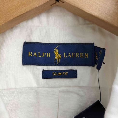 ラルフローレン RALPH LAUREN SLIM FIT ポニー刺繍 コットン B.D S/S シャツ メンズ import:L