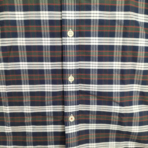 ブルックスブラザーズレッドフリース BROOKS BROTHERS REDFLEECE タータンチェック ロゴ刺繍 S/S ボタンダウン シャツ メンズ import:L