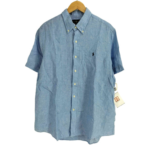 ポロラルフローレン POLO RALPH LAUREN ポニー刺繍 リネン S/S ボタンダウン シャツ メンズ import:L