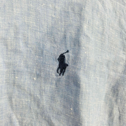 ポロラルフローレン POLO RALPH LAUREN ポニー刺繍 リネン S/S ボタンダウン シャツ メンズ import:L